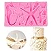 BakingWorld Seashell Silicone Fondant Mold,Seahorse Starfish Shells Conch Fish Cake Fondant Mold for Marine Mermaid Wedding Birthday Thene Party Cake Decoration