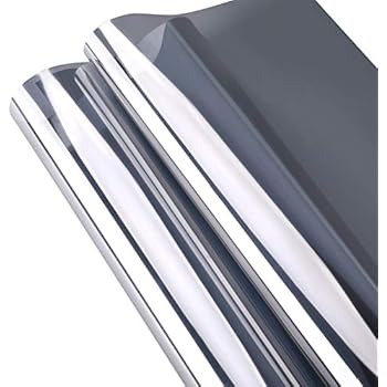 window blocking privacy control film removable cling glue solar heat mirror sun way tint uv anti silver