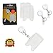 Metal Badge Reel & ID Holders Rigid Retractable Plastic Horizontal and Vertical Two Sided Clear Name Tags Case, 3 Sets Pair, Multi-Card Labels Credit Card Holder for Employees Name Wallet Key Ring