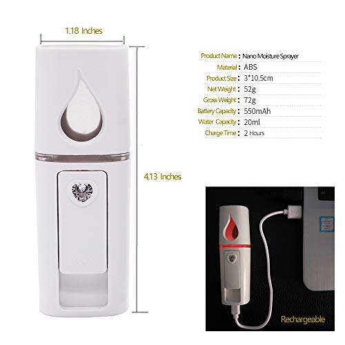 Beauty Nymph Mini Nano Facial Sprayer Skin Moisturizing Tool Face Mist Handy Sprayer Cool Steamer for Face