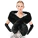 Dikoaina Women's Winter Fake Faux Fur Scarf Wrap Collar Shawl Shrug