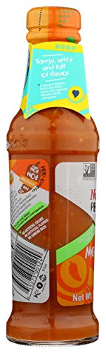 NANDOS PERI PERI MEDIUM SAUCE – SPICY SAUCES, SEASONING OR MARINADE FOR WINGS, FISH, MEAT, RICE OR VEG – NO ARTIFICIAL COLORS, FLAVORS, NON-GMO, NO MSG, GLUTEN FREE, VEGETARIAN – 9.2 OZ MEDIUM