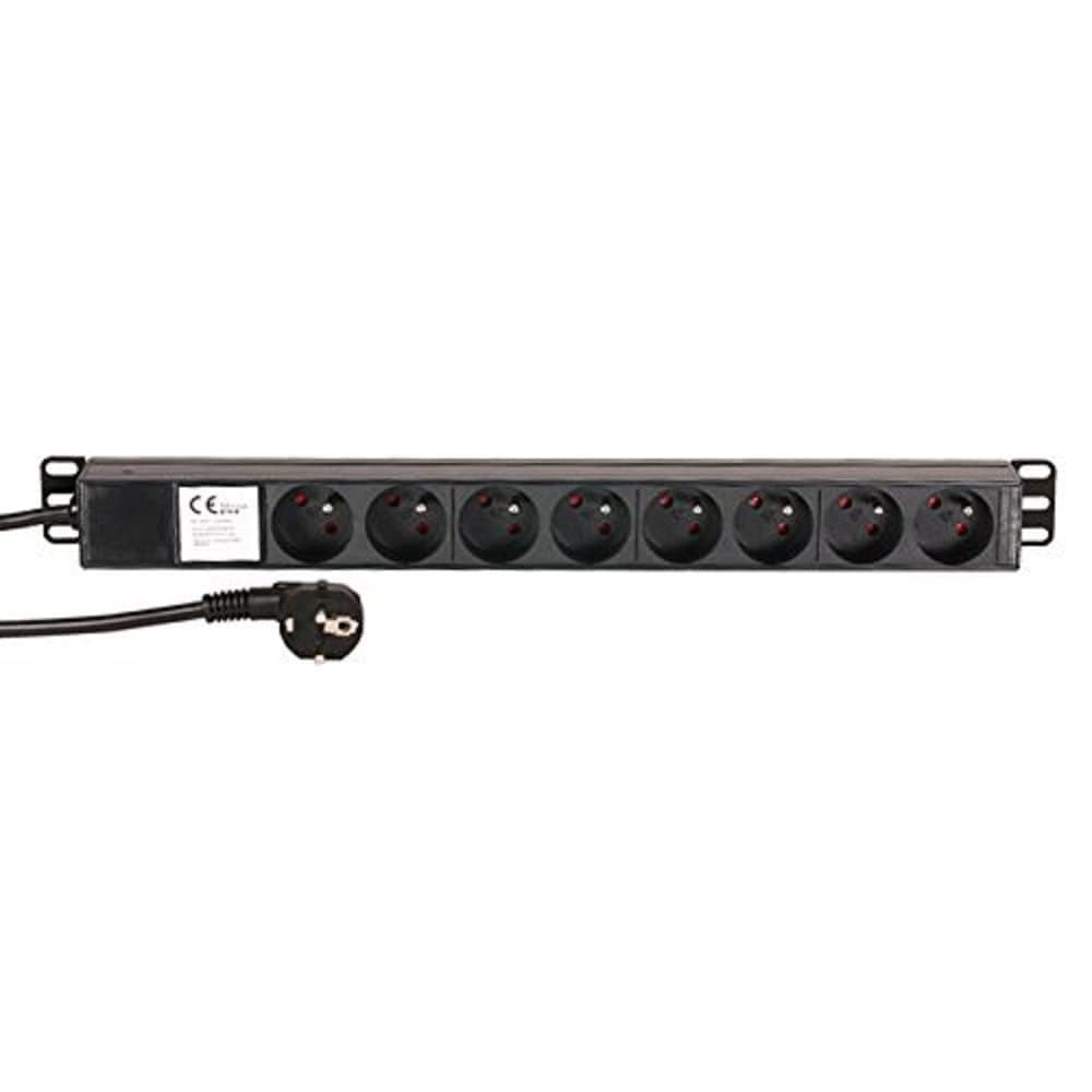 Adam Hall Cables 87478-19" Power Strip 1U 8-way with French standard