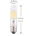 Klarlight E26 T10 Tubular Edison LED Light Bulb, 40 Watt Incandescent LED T10 Replacement Bulb - 4 Watt Daylight COB Tubular LED Filament Bulb, Medium Base E26 Tube Bulbs (2-Pack)