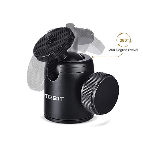 UTEBIT Mini Kugelkopf Stativkopf 24mm Ballhead Diameter Max Load 5Kg 360 Grad Kamera Kugelkopf mit 1/4"Schraube Hot Shoe Anzug für alle Arten von DSLR Kamera Stativ LCD-Monitor Blitz Licht Halter usw. – Bild 5