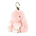 YISEVEN Bunny Stuffed Animal Plush Toy Rabbit Fur Keychain Fluffy Soft Cute Fuzzy Accessories Furry Ball Key Chain Gift for Women Teens Girls Kids Backpack Purse - Pink