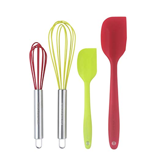 SET OF 4 Professional Quality Silicone Whisks , Spatulas For Cooking
