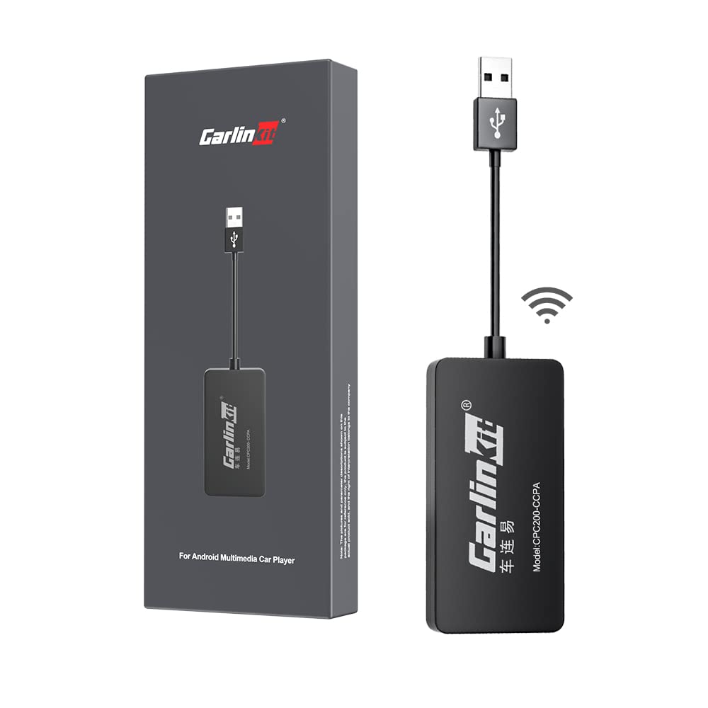 Carlinkit New Wireless CarPlay/Wireless Android Auto Adapter for Aftermarket Android Radio Version 4.4+,Need to install APK on car,Support Wired Mirroring/IOS 15