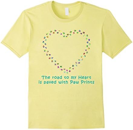 Men's Heart of Paws - Dog / Cat / Pet Lover T-Shirt - relaxed fit Medium Lemon