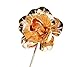 Unisex Floral Golden Flower Lapel Stick Brooch Pin for Formal Wear (Alloy Clutch)