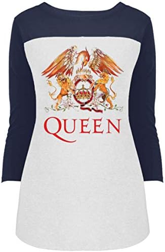 Queen Women's 3/4 Sleeve Rock Band Queen Print T Shirt Top