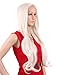 Tripal Hairs Platinum Blonde Wig Heat Resistant Synthetic Lace Front Wigs Natural Wavy 60# Color 24 Inches