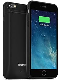 powerbear iPhone 6 Plus Plus de batería Case [7200 mAh] Pack Cargador de batería externa para el iPhone de Apple 6 + y 6S + (hasta 245  Extra batería), color negro [24 meses de garantía) incluido]