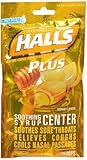 Halls Plus Soothing Syrup Center Drops Honey-Lemon - 25 ct, Pack of 5