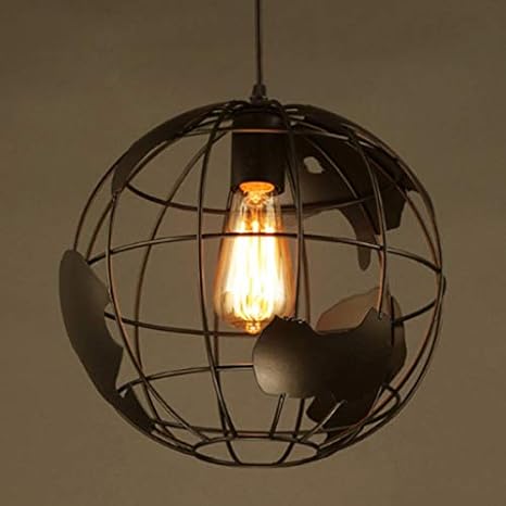DASENLIN Pendelleuchte, Moderne Schmiedeeiserne Weltkugel