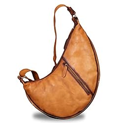 Genuine Leather Large Sling Bag for Men and Women