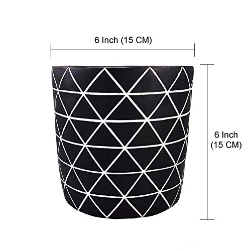 GEPEGE Cement Succulent Planter 6 Inch Flower Pot, Concrete Modern Planter