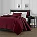 Chezmoi Collection Austin 3-Piece Oversized Bedspread Coverlet Set (Queen, Burgundy)