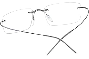 FONEX Titanium Glasses Frame,Rimless Frameless Optical Eyewear Eyeglasses for Men and Women F85634