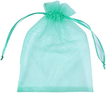 USFEEL 50pcs Organza Draw String Wedding Favor Bags Party Decoration Gift Candy Pouches (5" x 7", 08 Green)