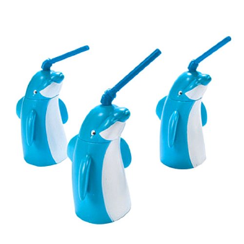 Dolphin Shaped Cup With Straw (8 pc)