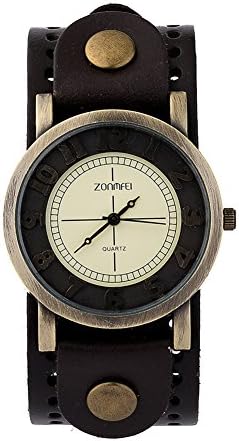 Mens Casual Sport Wrist Watch Military Vintage Leather ZONMFEI Fashion Dress Watch for Women Girls Black