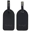 TRAVEL SMART Conair Large Leather Luggage Tags (2 per pack), black (P2010X)