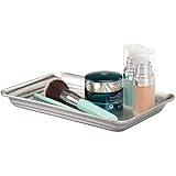 iDesign Metal Vanity Tray, Non-Slip Guest Towel Board for Bathroom, Kitchen, Office, Craft Room, Countertops, Closets, 6.5