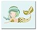 Mermaid Wall Art Prints (8 inches x 10 inches, Blue)