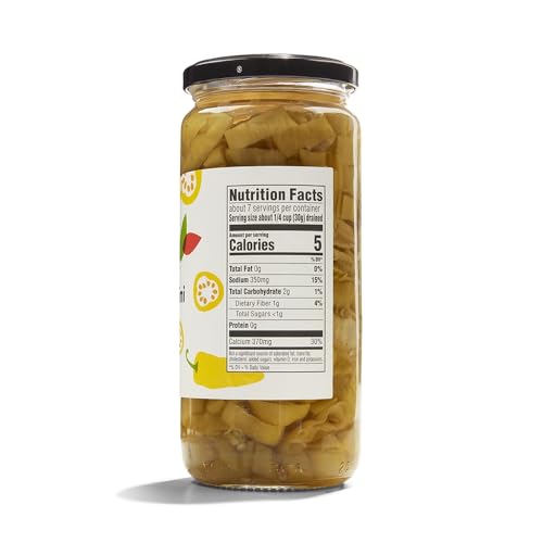365 BY WHOLE FOODS MARKET, ORGANIC GOLDEN PEPPERONCINI, SLICED, 15.5 OUNCE