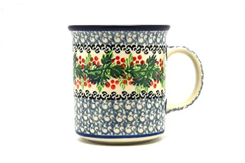 Polish-Pottery-Mug-Straight-Sided-Holly-Berry Polish Pottery Mug – Straight Sided – Holly Berry