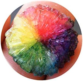 Surbhi Crafts Solar Agate Multi Colored Cabochon Round Shape 23Ct Solar Agate Druzy Gemstone 21x21x6mm K-10709