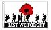 Lest We Forget Poppy Remembrance Day War Heroes Wall Flag 3'x5' Ft Polyester Grommets Indoor/Outdoor (White)