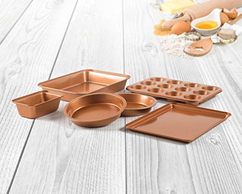 6 Piece Non-Stick Copper Ceramic Bakeware Set