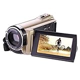 Camcorder, Hausbell Camcorder with Wifi,HDV-5052 1920x1080p Digital Video Camera Camcorder with Infrared Night Vision, Touch Screen and HDMI Output (Golden)