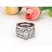 TIGRADE Stainless Steel Women's Silver Wedding Ring Set White Clear Cubic Zirconia Marquise Style Band Size 5 - 11 (7)