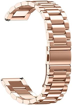 ANMU Stainless Steel Metal Watch Band 16mm 18mm 20mm 22mm Quick Release Replacement Watch Strap for Mens Womens Sport Watchbands (20mm, Rose Gold)