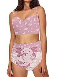 Howilath Women's Sexy Halter Bikini Pink Cartoon