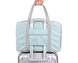 QuentinTravel bag, lightweight waterproof high capacity foldable storage duffel bag for men and women (light blue waterproof)
