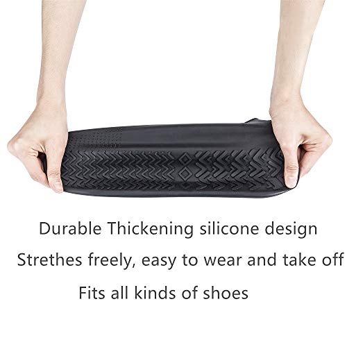 DoDoMagxanadu Silicone Shoe Covers Rain Boot Shoe Cover for Cycling, Outdoor, Camping Garden Waterproof Men Women and Kids Shoe Covers (Black, M)