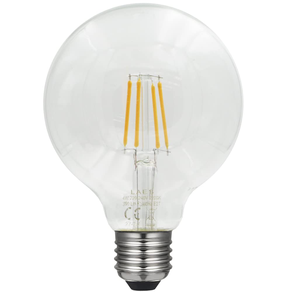 Laes 987041 Globe LED Filament E27 Bulb, 4 W, 95 x 139 mm