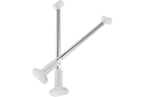 Sewroro Adjustable Stainless Steel Closet Rod 47-80cm, Heavy Duty Extendable Wardrobe Bar, 2pcs Tension