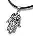 exoticdream Hamsa Yoga Buddha Menhdi Ganesh Hand of Fatima Evil Eye Pewter Pendant + 18