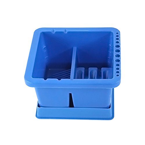 Frjjthchy Square Plastic Artist Brush Washer Multifunction Brush Cleaner with Brush Holder Blue - Thumbnail 5