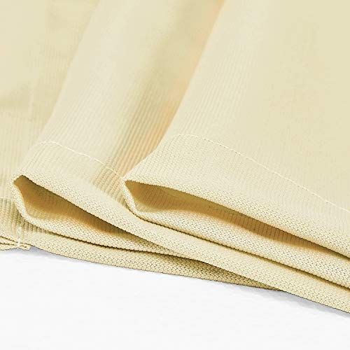 TWOPAGES 15ft Wide x 8ft Tall Flame Retardant Divider Curtains Privacy Cubicle Curtain with Flexible Flat Hook (1 Panel,Beige Yellow)