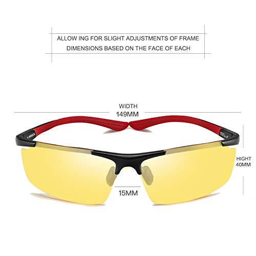 Soxick Polarized Night Driving Glasses, Unisex Anti Glare Nite Vision Glasses For Driving Fisihing (Yellow-7)