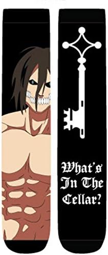 Anime Attack on Titan What's In The Cellar Unisex 2 Pair Crew Cut Socks Cosplay