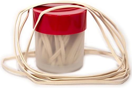 JP Eco Bands - Large High-performance File Rubber Bands - Size #117B, 7 Inch (1 PACK, Approx. 25 pcs) Stored In Stylish And Handy Round Multi-use Plastic Storage Container with re-closable lid.