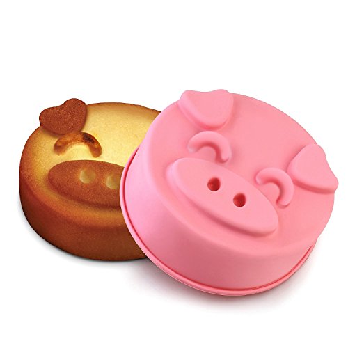 INNOKA Pig Shape Silicone Cake Mold [ Large 9"] Non-Stick Piggy Cute Chocolate Food Grade Moulds Tray Candy Cookie Cake Topper Jelly Baking Ice Mold - Thumbnail 5