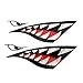 MonkeyJack 2 Pieces Shark Mouth Decals Sticker Fishing Boat Canoe Kayak Graphics Accessories - Waterproof and Durable
